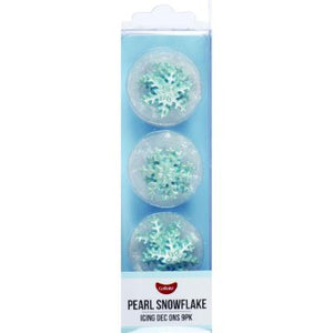 Pearl Blue Snowflake Icing Decorations