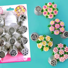 Load image into Gallery viewer, Cake Craft Russian Piping Tip Set - 13 Piece
