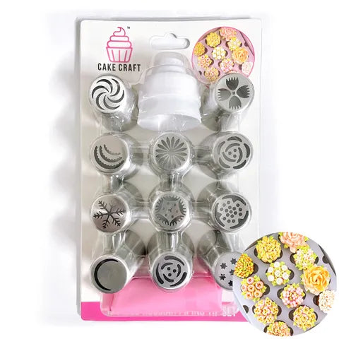 Cake Craft Russian Piping Tip Set - 13 Piece