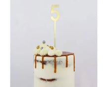 Load image into Gallery viewer, Gold Acrylic &#39;5&#39; Cake Topper
