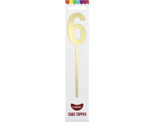 Gold Acrylic '6' Cake Topper