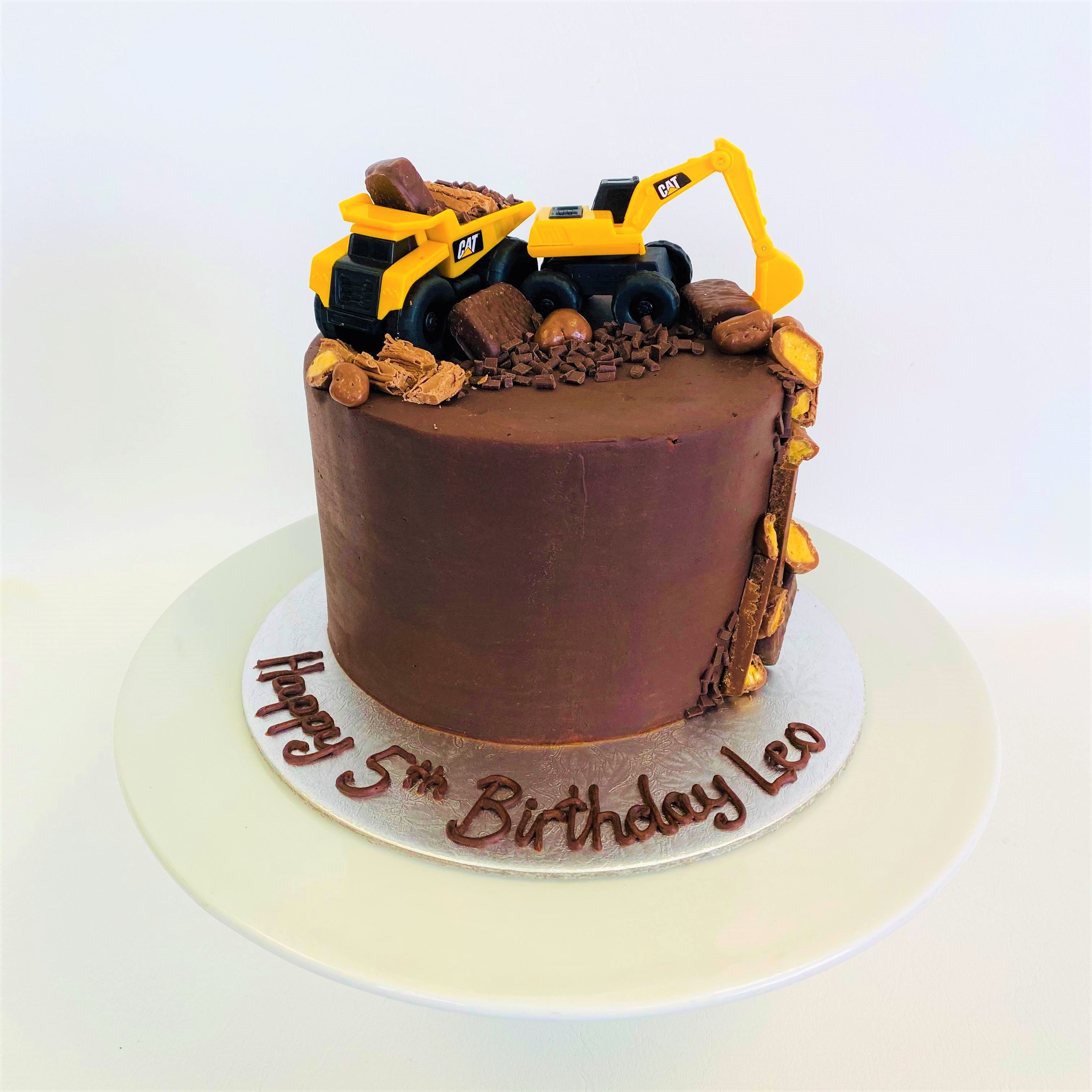 How To Make A Digger Excavator Birthday Cake - YouTube